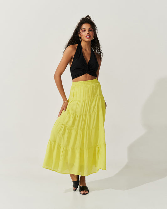 Saia Longa Voil de Viscose VERDE