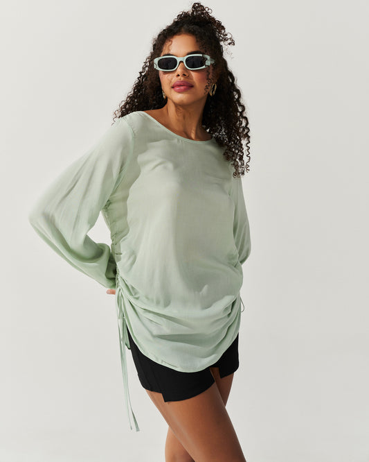 Blusa Voil de Viscose AZUL