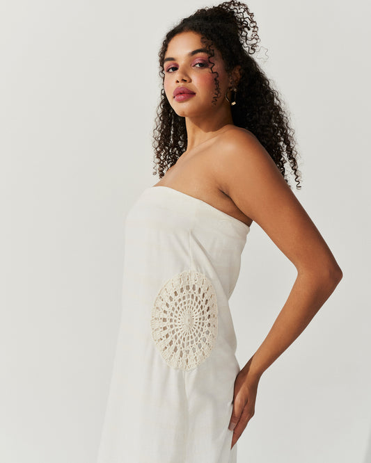 Vestido Longo Croche BEGE