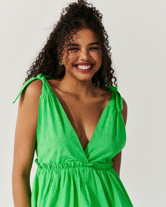 Vestido Curto Texturizado Verde UNICA