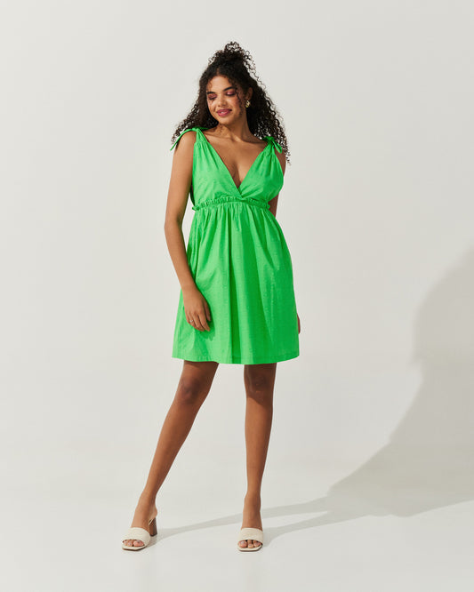 Vestido Curto Texturizado Verde UNICA