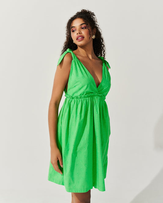 Vestido Curto Texturizado Verde VERMELHO