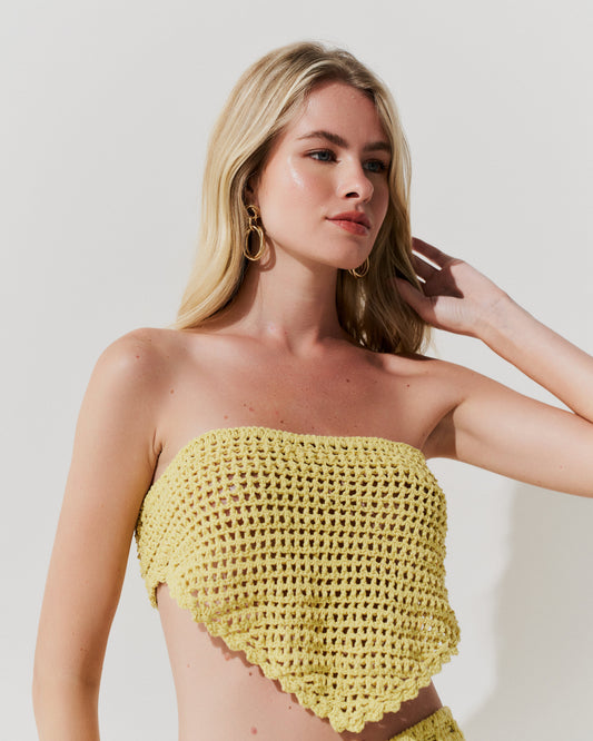 Top de Crochê Vermelho AMARELO