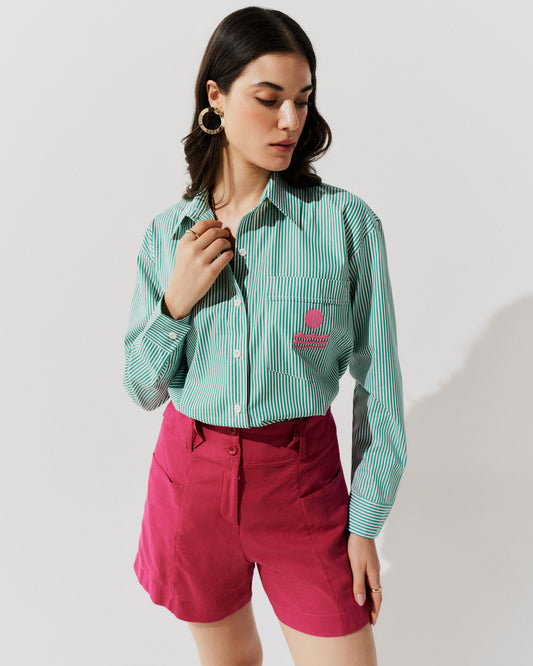 Shorts Linho Cós Largo ROSA