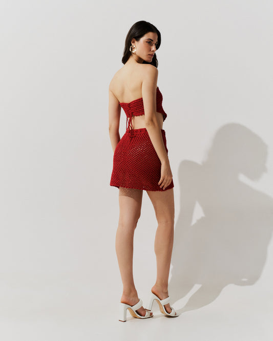 Saia Crochê VERMELHO