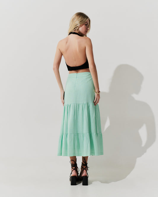 Saia Midi Linho VERDE