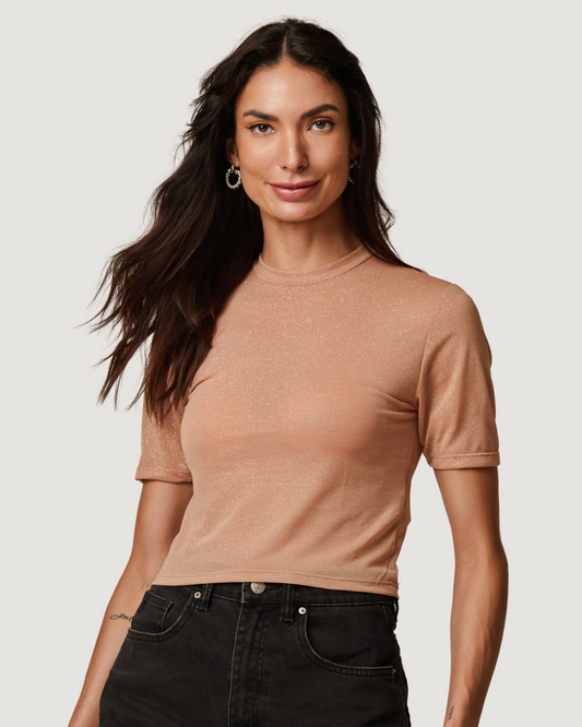 Blusa Thainá Tule BEGE