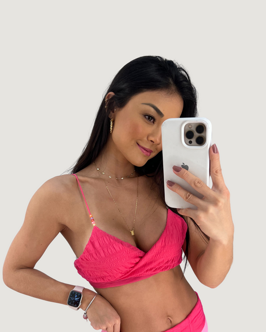 Top Tule com Miçangas ROSA