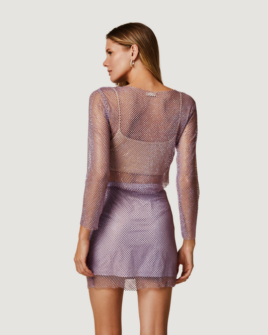 Mini Saia Samantha Strass ROXO
