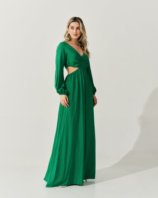 Vestido Longo Decote V VERDE