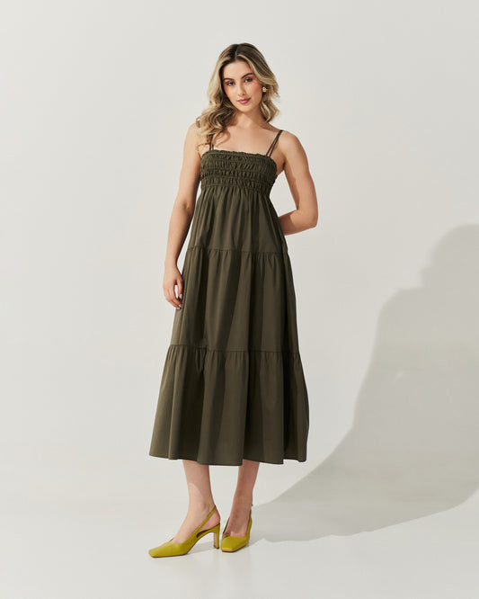 Vestido Midi Elastex VERDE