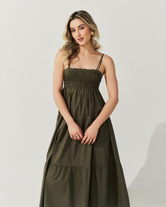 Vestido Midi Elastex VERDE