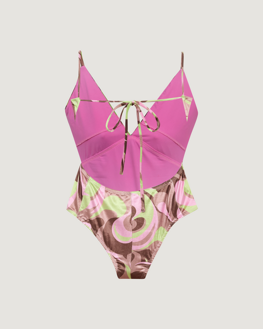 Body Estampa Psicodelica MARROM