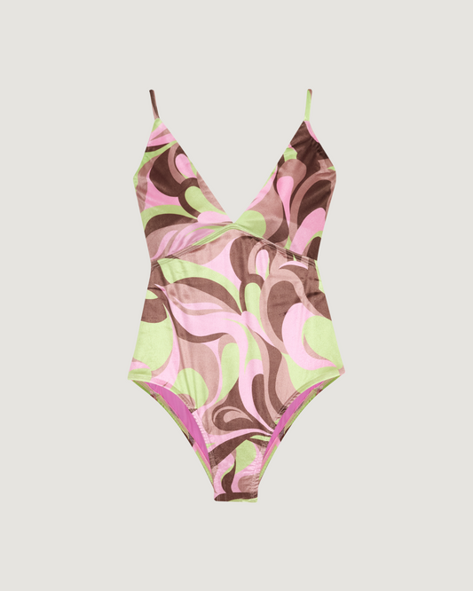 Body Estampa Psicodelica MARROM