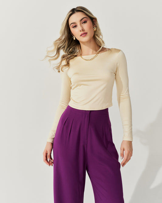 Blusa Manga Longa BEGE