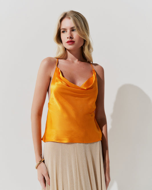 Blusa Decote Degagê LARANJA