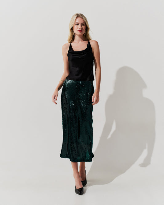 Saia Reta Midi Paete VERDE