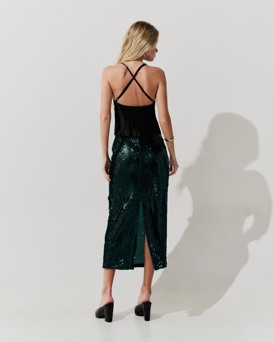 Saia Reta Midi Paete VERDE