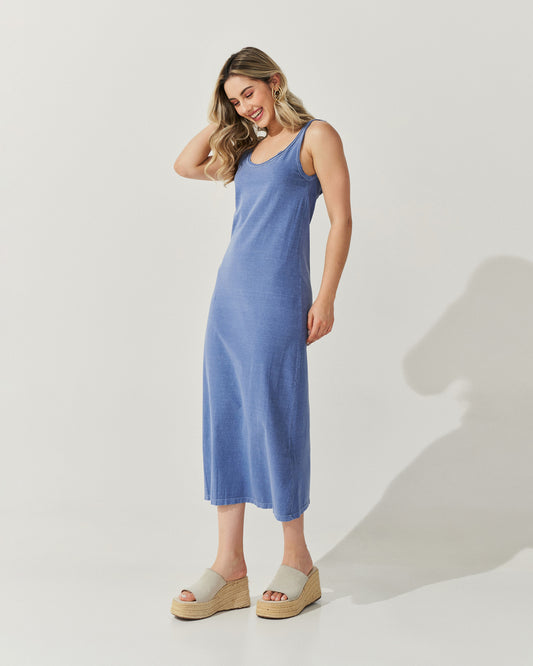 Vestido Midi Malha AZUL