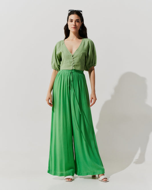 Calça de Viscose Cós Elástico VERDE