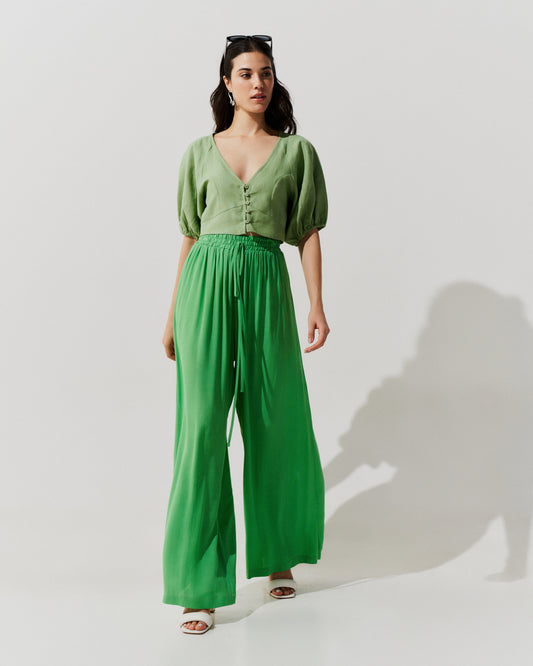 Blusa Manga Recortes VERDE