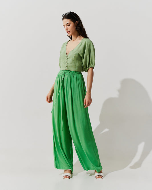Calça de Viscose Cós Elástico VERDE