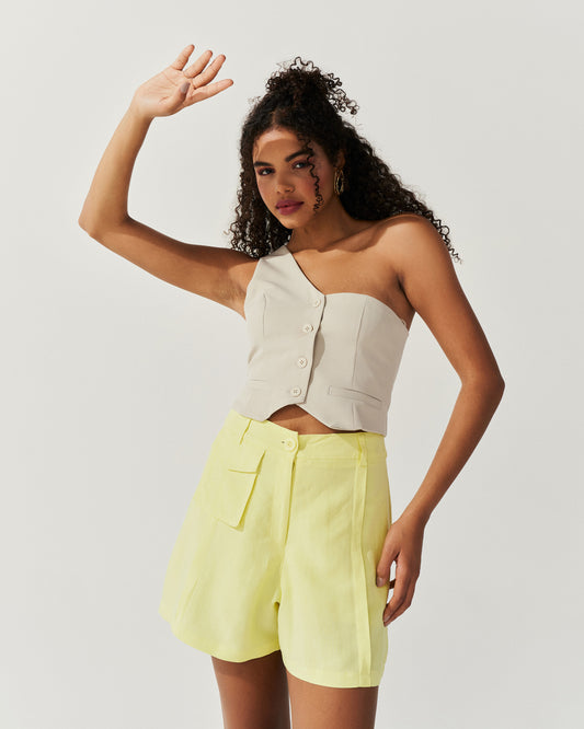 Shorts com Bolso 3D AMARELO