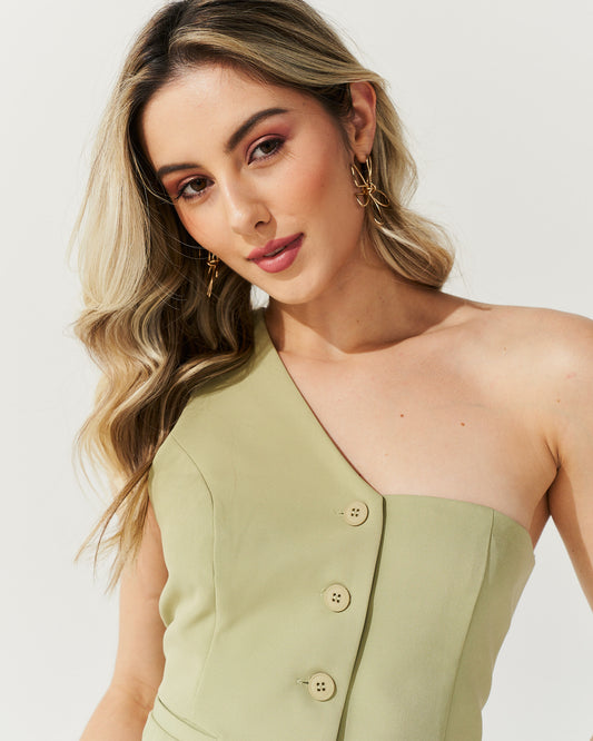 Blusa Colete Nula manga Só VERDE