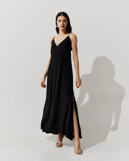 Vestido Midi Eleonor Verde PRETO