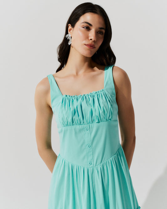 Vestido Midi Três Maria Verde Agua UNICA
