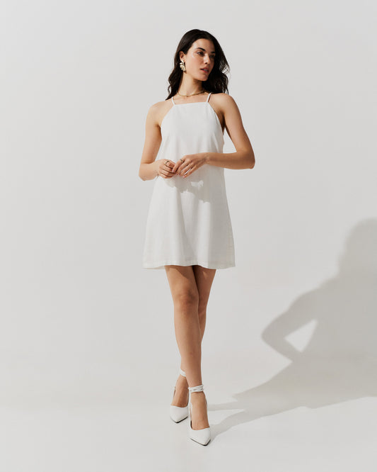 Vestido Básico Alças Finas Off