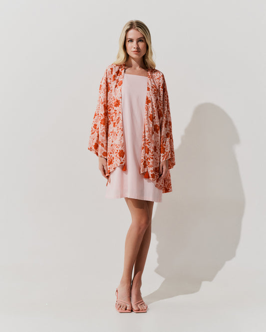 Blusa Kimono Fendas Laterais VERMELHO