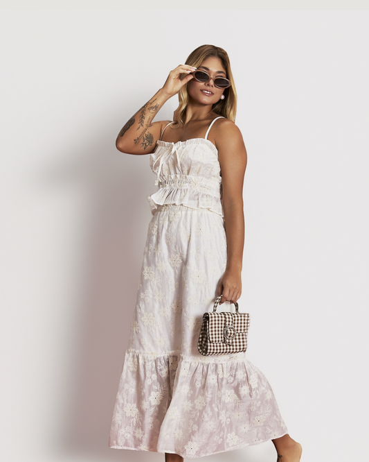 Saia Midi Kylie Off WHITE