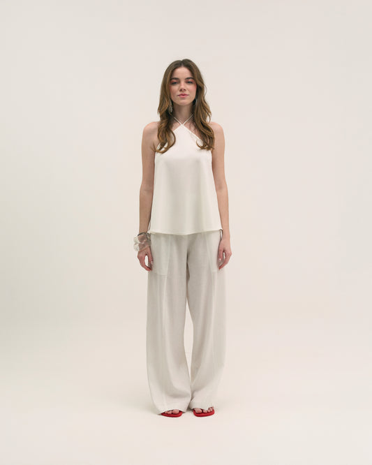 BLUSA FRENTE ÚNICA LISA OFF WHITE