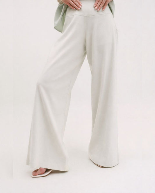 CALÇA RETA CÓS LARGO OFF WHITE