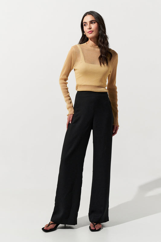 Blusa Tule Brilhoso BEGE