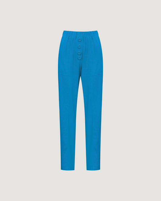 Calça Crepe Cós Elástico AZUL