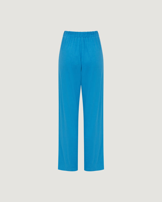 Calça Crepe Cós Elástico AZUL