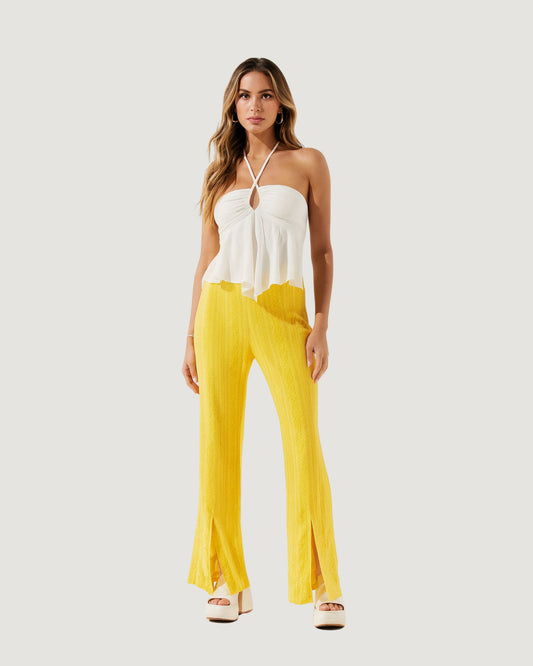 Calça Malha com Abertura Alexa AMARELO