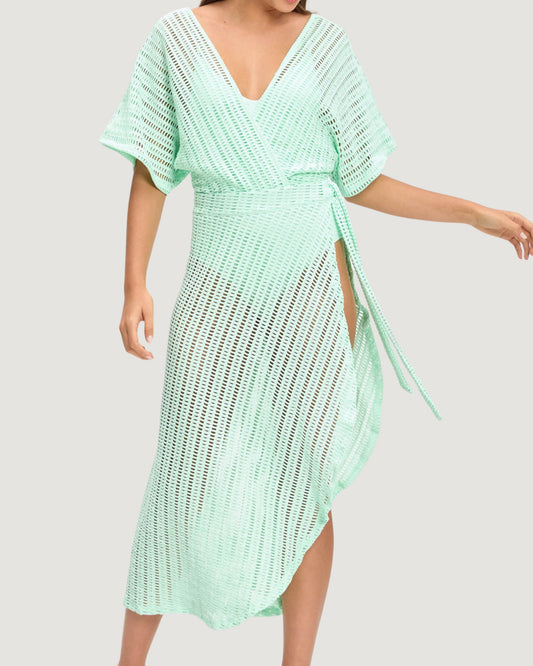 Saia Saída de Praia Macrame de Malha VERDE
