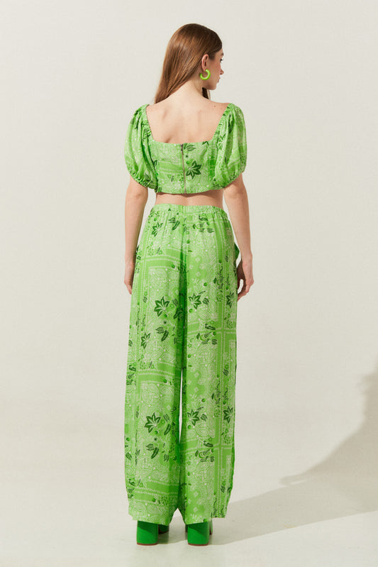 Calça Reta Paisley Mika VERDE