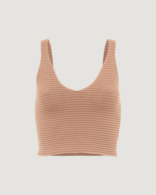 Top Tricot Vermelho BEGE