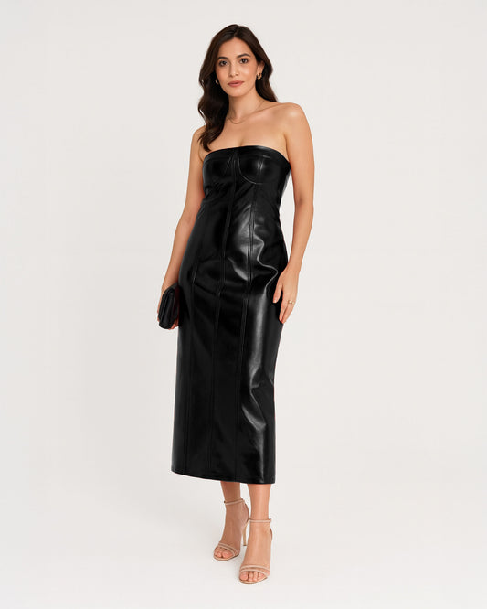 Vestido Midi Tomara Que Caia Courino PRETO