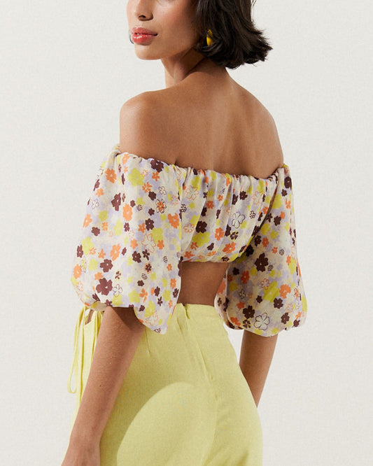 Blusa Florida Muriel BEGE