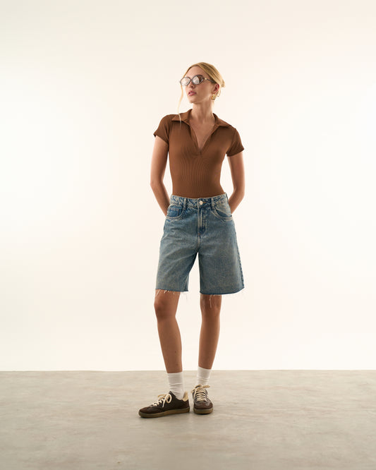BERMUDA JEANS AZUL