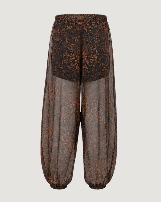 CALÇA BALLON ESTAMPADA PERETO C/ CARAMELO
