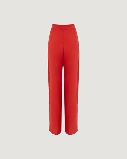 Calça alfaiataria com Pregas VERMELHO