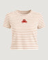 BLUSA T-SHIRT LISTRADA LISTRAS MARROM