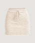 SHORTS SAIA MALHA LISTRAS MARROM