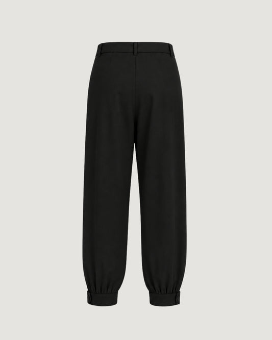 CALÇA BARREL COM PREGAS PRETO